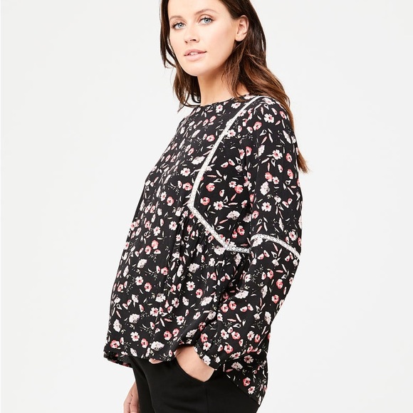 Ripe Maternity Victoria Lace Trim Blouse - Picture 4 of 7